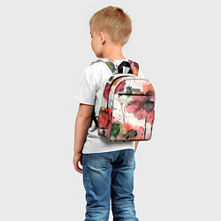 Детский рюкзак Акварельные маки,брызги краски, цвет: 3D-принт — фото 2