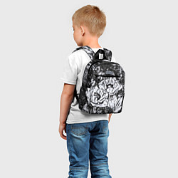 Детский рюкзак Черно-белый узор Маки, цвет: 3D-принт — фото 2
