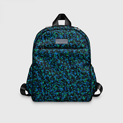 Детский рюкзак Абстрактный зелено-синий узор, цвет: 3D-принт