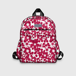 Детский рюкзак Бело-красный цветочный, цвет: 3D-принт