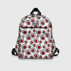 Детский рюкзак Красно черный узор на белом, цвет: 3D-принт