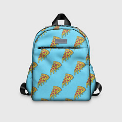 Детский рюкзак Пицца паттерн на голубом, цвет: 3D-принт
