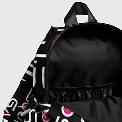 Детский рюкзак ИГРА В КАЛЬМАРА ЧЁРНО БЕЛЫЙ ПАТТЕРН ЛОГО, цвет: 3D-принт — фото 2
