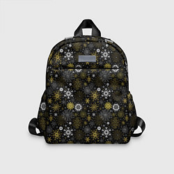 Детский рюкзак Зимние Узоры золотые, цвет: 3D-принт