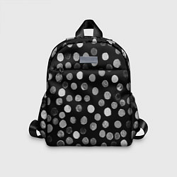Детский рюкзак Кружочки на черном фоне, цвет: 3D-принт