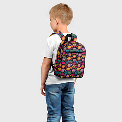 Детский рюкзак Смайлы Сердце Психоделика, цвет: 3D-принт — фото 2