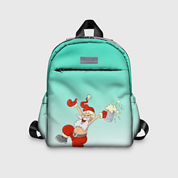 Детский рюкзак Веселый празднующий дед Мороз, цвет: 3D-принт