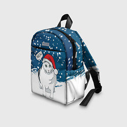 Детский рюкзак НОВОГОДНИЙ КОТ БЕНДЕР МЕМ, цвет: 3D-принт — фото 2