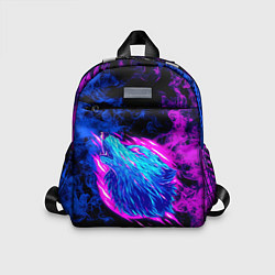 Детский рюкзак Волк Неоновый, цвет: 3D-принт