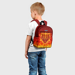 Детский рюкзак Огненный тигр в пламени, цвет: 3D-принт — фото 2