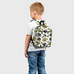 Детский рюкзак Зимний паттерн ветки рябины, цвет: 3D-принт — фото 2