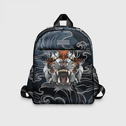 Детский рюкзак Рычащий Тигр в японском стиле, цвет: 3D-принт