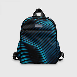Детский рюкзак Волны голубого металла, цвет: 3D-принт