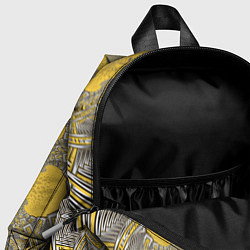 Детский рюкзак Коллекция Фрактальная мозаика Желтый на черном 573, цвет: 3D-принт — фото 2