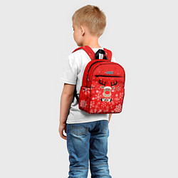 Детский рюкзак Снежинки летящие и Олень с подарком, цвет: 3D-принт — фото 2