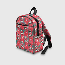 Детский рюкзак Пингвины красный паттерн, цвет: 3D-принт — фото 2