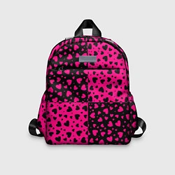 Детский рюкзак Черно-Розовые сердца, цвет: 3D-принт