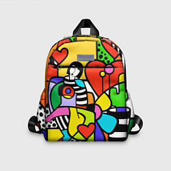 Детский рюкзак Romero Britto - valentines day, цвет: 3D-принт