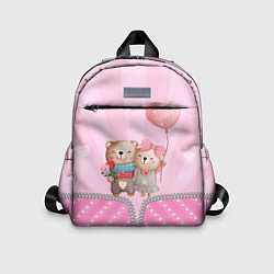 Детский рюкзак Мишки на молнии 14 февраля, цвет: 3D-принт
