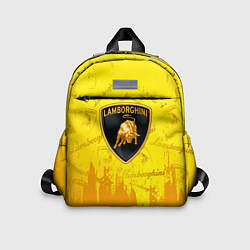 Детский рюкзак Lamborghini pattern gold, цвет: 3D-принт