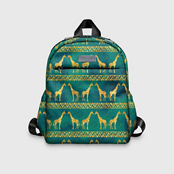 Детский рюкзак Золотые жирафы паттерн, цвет: 3D-принт