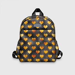 Детский рюкзак Сердечки Gold and Black, цвет: 3D-принт