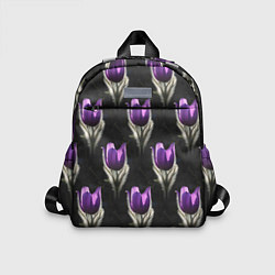 Детский рюкзак Фиолетовые цветы - паттерн, цвет: 3D-принт