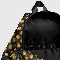 Детский рюкзак Золотой горошек на черном фоне, цвет: 3D-принт — фото 2