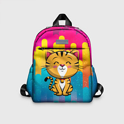 Детский рюкзак Рыжий кот на радужном фоне, цвет: 3D-принт
