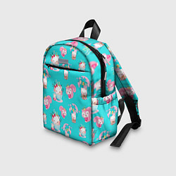 Детский рюкзак Коты в кружках паттерн, цвет: 3D-принт — фото 2