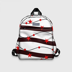 Детский рюкзак Красные Звезды На Волнах, цвет: 3D-принт