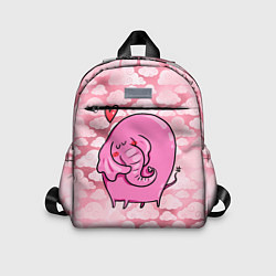 Детский рюкзак Розовый влюбленный слон, цвет: 3D-принт
