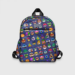 Детский рюкзак Значки на скины Бравл Старс Brawl Синий градиент П, цвет: 3D-принт