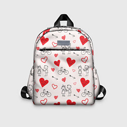Детский рюкзак Романтические сердечки, цвет: 3D-принт