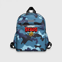 Детский рюкзак Brawl Stars Камуфляж Тёмный Синий, цвет: 3D-принт
