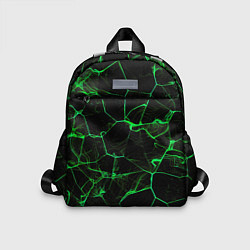 Детский рюкзак Абстракция - Черно-зеленый фон - дым