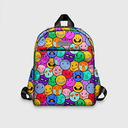 Детский рюкзак Sticker bombing смайлы маленькие, цвет: 3D-принт
