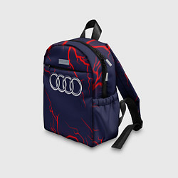 Детский рюкзак Символ AUDI на фоне грозы, цвет: 3D-принт — фото 2