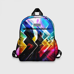 Детский рюкзак Неоновая молния Абстракция Neon Lightning Abstract, цвет: 3D-принт