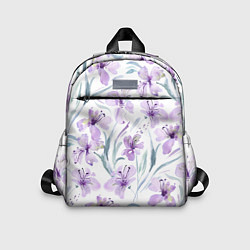Детский рюкзак Цветы Фиолетовые Нарисованные Акварелью