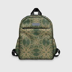 Детский рюкзак Зелено-золотой фрактальный узор