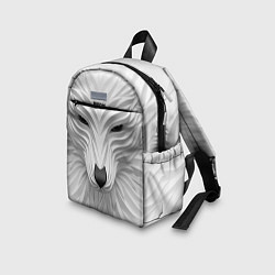 Детский рюкзак Волк белый - с надписью, цвет: 3D-принт — фото 2