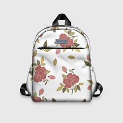 Детский рюкзак Розовые розы на светлом фоне, цвет: 3D-принт