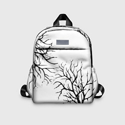 Детский рюкзак Черные ветки деревьев на белом фоне, цвет: 3D-принт