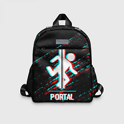 Детский рюкзак Portal в стиле Glitch Баги Графики на темном фоне, цвет: 3D-принт