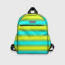 Детский рюкзак Бирюзово-желтые неоновые полосы, цвет: 3D-принт