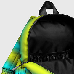 Детский рюкзак Бирюзово-желтые неоновые полосы, цвет: 3D-принт — фото 2