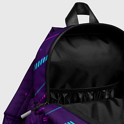Детский рюкзак Символ Gears of War в неоновых цветах на темном фо, цвет: 3D-принт — фото 2