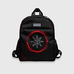 Детский рюкзак Символ Dark Souls и краска вокруг на темном фоне, цвет: 3D-принт