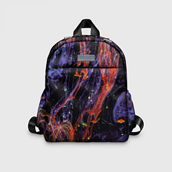 Детский рюкзак Неоновые краски во тьме - Оранжевый и фиолетовый, цвет: 3D-принт